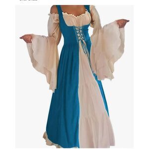 Women's Medieval Renaissance Costume Overdress & Chemise Set Size S Halloween